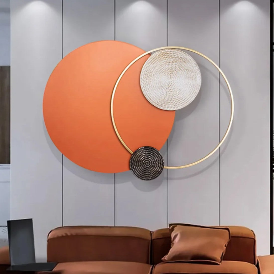 Geometric Elegant Circles Metal Wall Art (42 x 30 Inches)