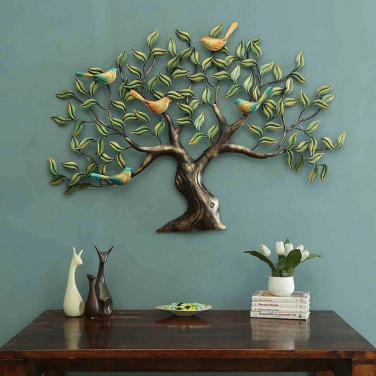 Hansart Special 5 Birds Tree Wall Décor (47 x 32 Inches)-Home Decoration-Metal Wall Tree by Hansart Made of Premium-Quality Iron Metal Perfect for your living room, bedroom, hall, office reception, guest room, and hotel reception The product is packed by professionals for safe delivery Designed to make your home look complete "Hansart Made In India because India itself is an art".