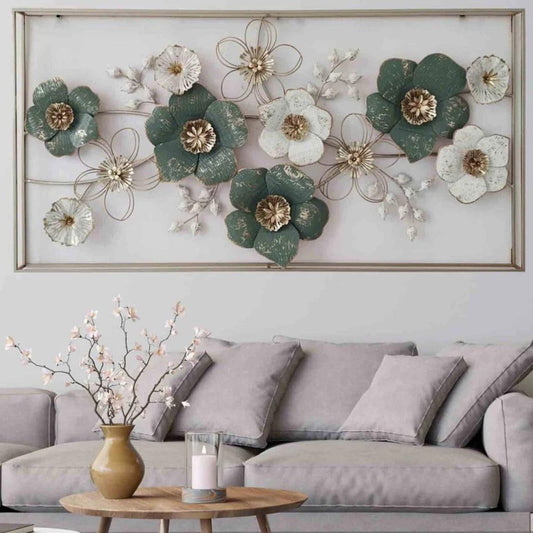 Flowerd Frame Fusion Metal Wall Art (50 x 25 Inches)