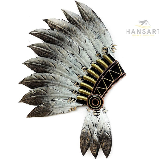 Tribal Head Gear Metal Wall Décor (17 x 13 Inches)