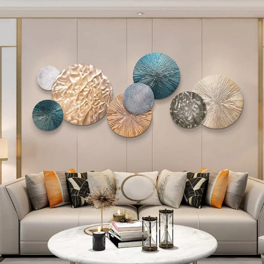 Galactic Gathering Elegant Circles Metal Wall Art (48 x 26 Inches)