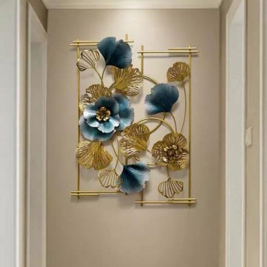 Double Iris Flowery Metal Wall Art For Hall (38 x 20 Inches)-Home Decoration-Hansart-abstract metal wall art-Made of Premium-Quality Iron Metal-Perfect for your living room, bedroom, hall, office reception, guest room, and hotel reception-The product is packed by professionals for safe delivery Designed to make your home look complete-"Hansart Made In India because India itself is an art".