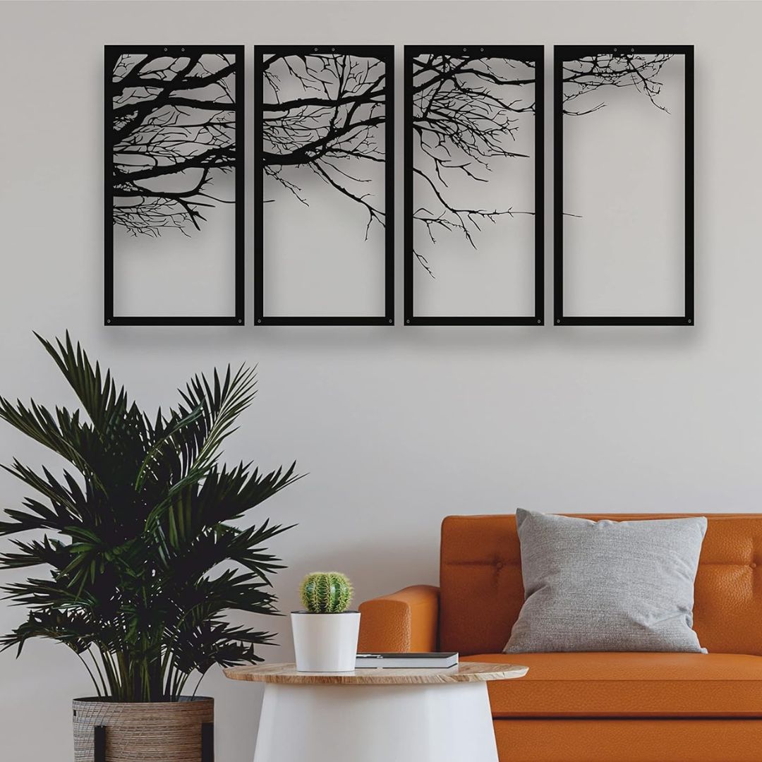 Metallic Nature Wall Tree Décor Art