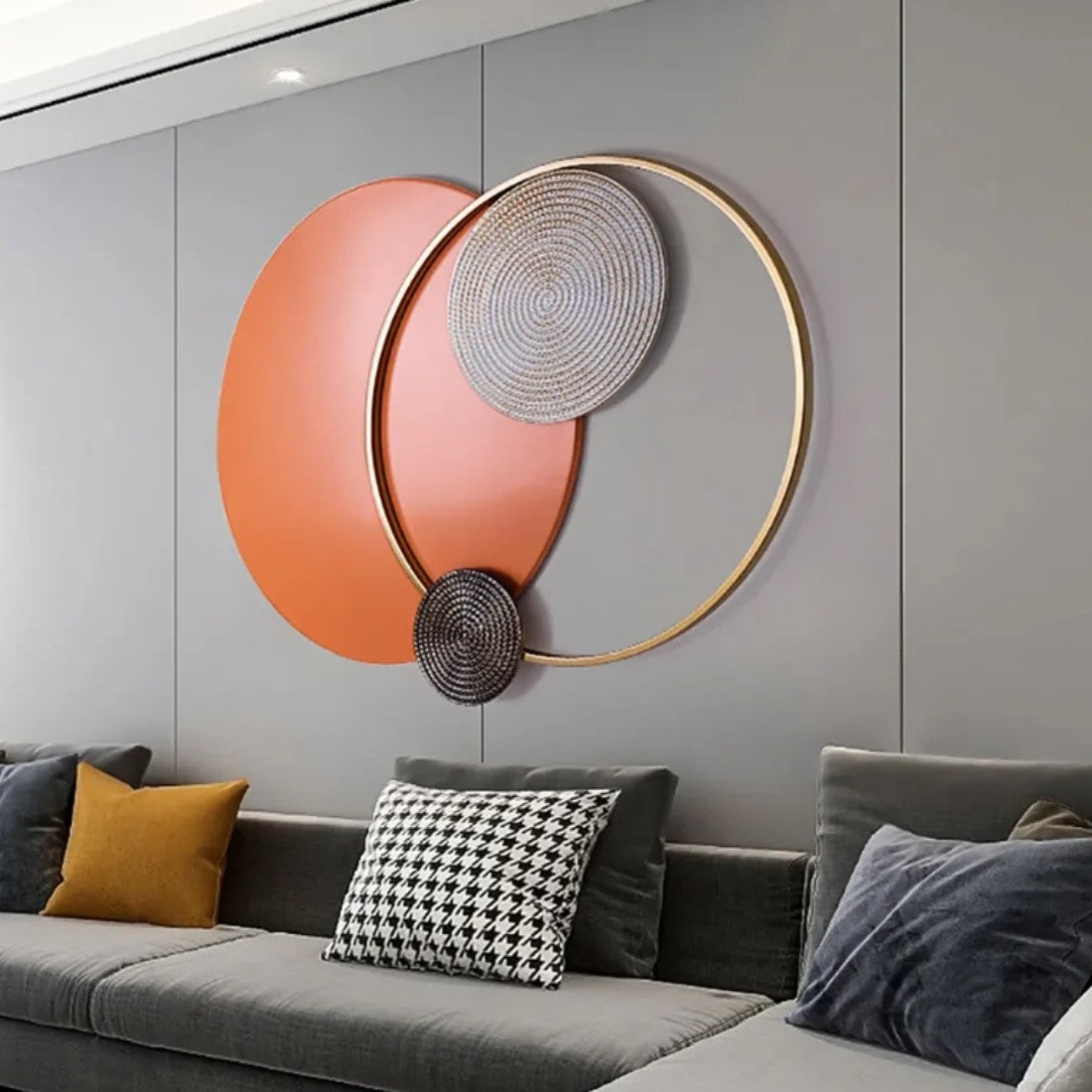 Geometric Elegant Circles Metal Wall Art (42 x 30 Inches)