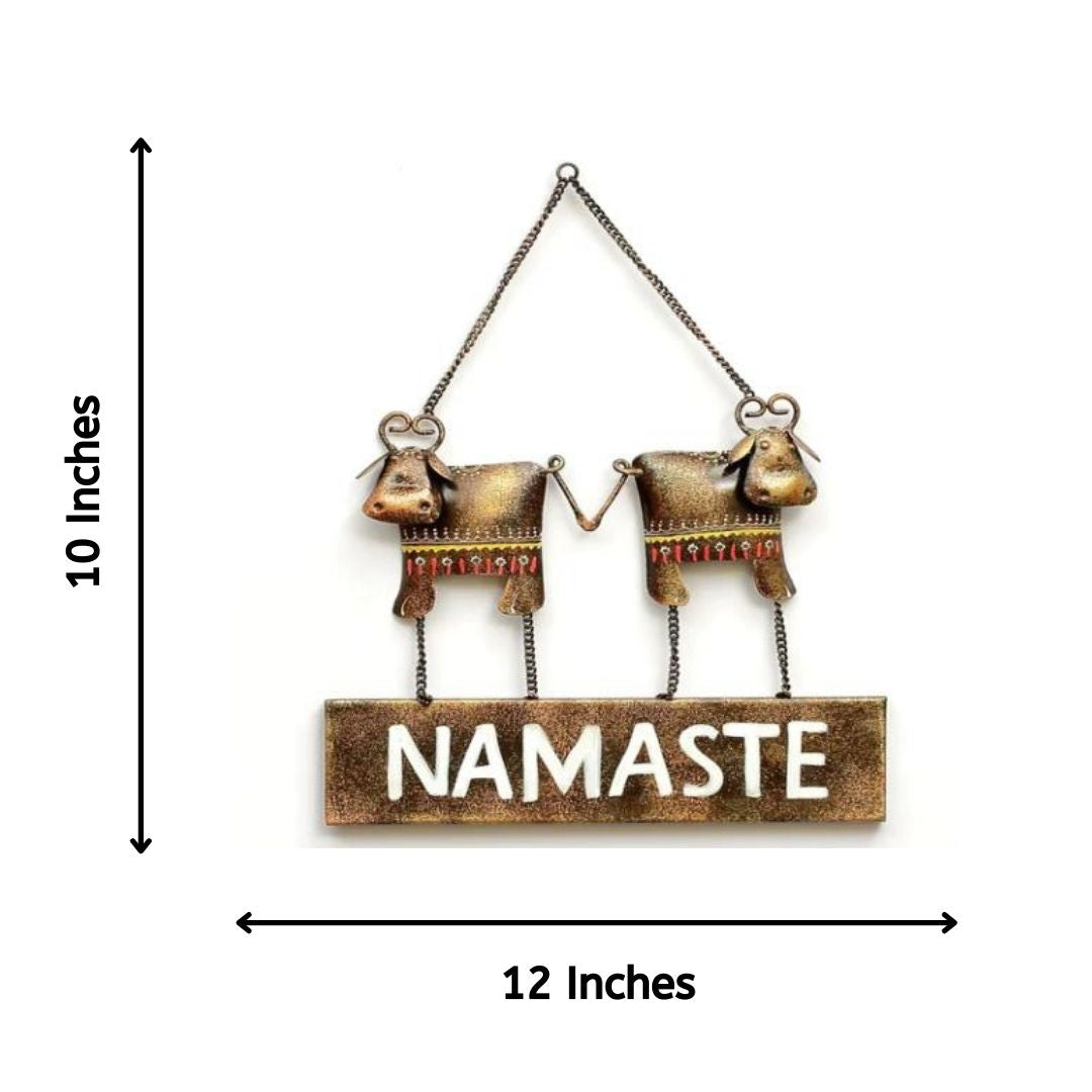 Metal Namaste Board Wall Art for Guest Room (12 x 12 Inches)-Artisan Hub-Hans Art-Metallic Traditional Wall Decor by Hansart-Made of Premium-Quality Iron Metal Perfect for your living room, bedroom, hall, office reception, guest room, and hotel reception-The product is packed by professionals for safe delivery-Designed to make your home look complete-"Hansart Made In India because India itself is an art".