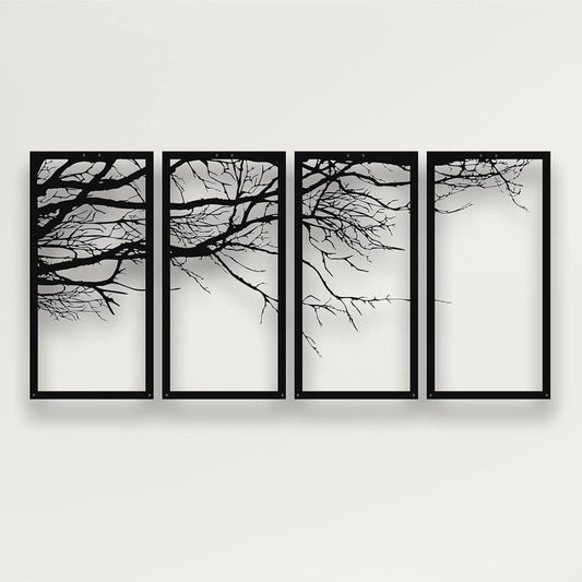 Metallic Nature Wall Tree Décor Art