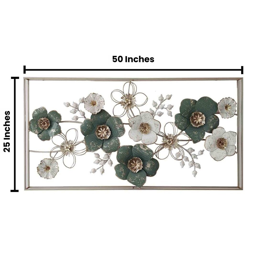 Flowerd Frame Fusion Metal Wall Art (50 x 25 Inches)