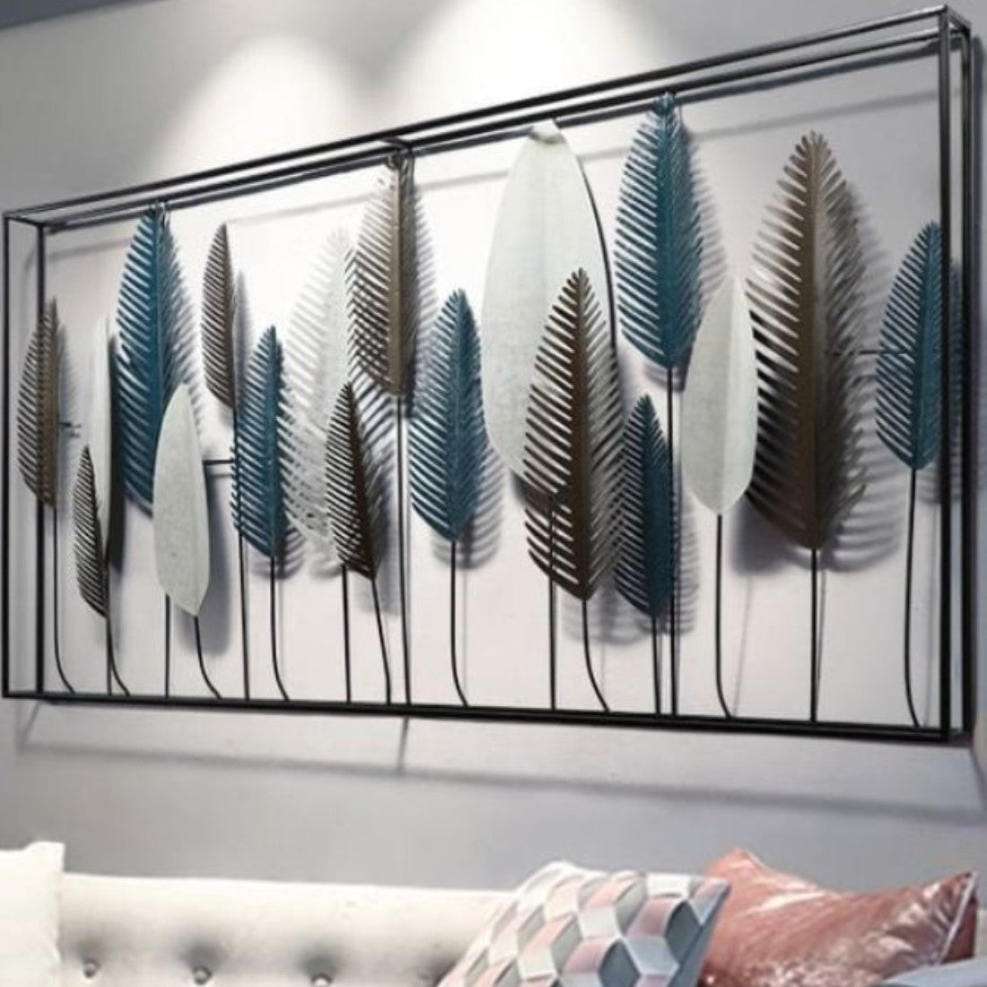 Leaf Frame Fusion Metal Wall Art (50 x 25 Inches)