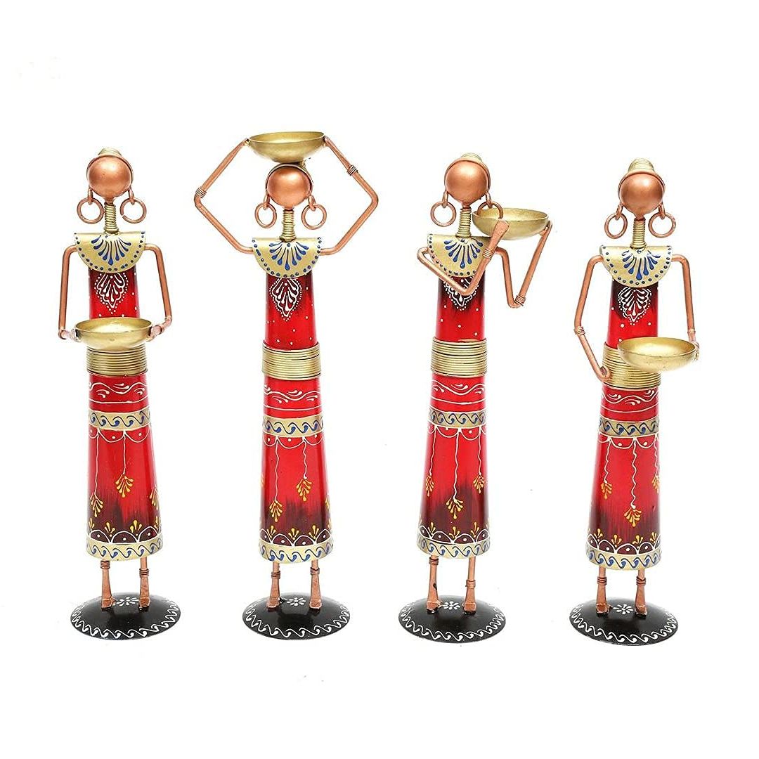 Table Decor By Hans Art Set of 4 Size: 3 x 13.5 Inches Expertly crafted by artisans in Jodhpur, India Made of Wrought Iron Metal It feature an anti-rust powder coating for a long-lasting finish Hanging Mechanism included Finished with a spray paint and lacquer for a smooth and polished look Perfect for your living room, bedroom, hall, office reception, guest room, and hotel reception The product is packed by professionals for safe delivery Designed to make your home look complete