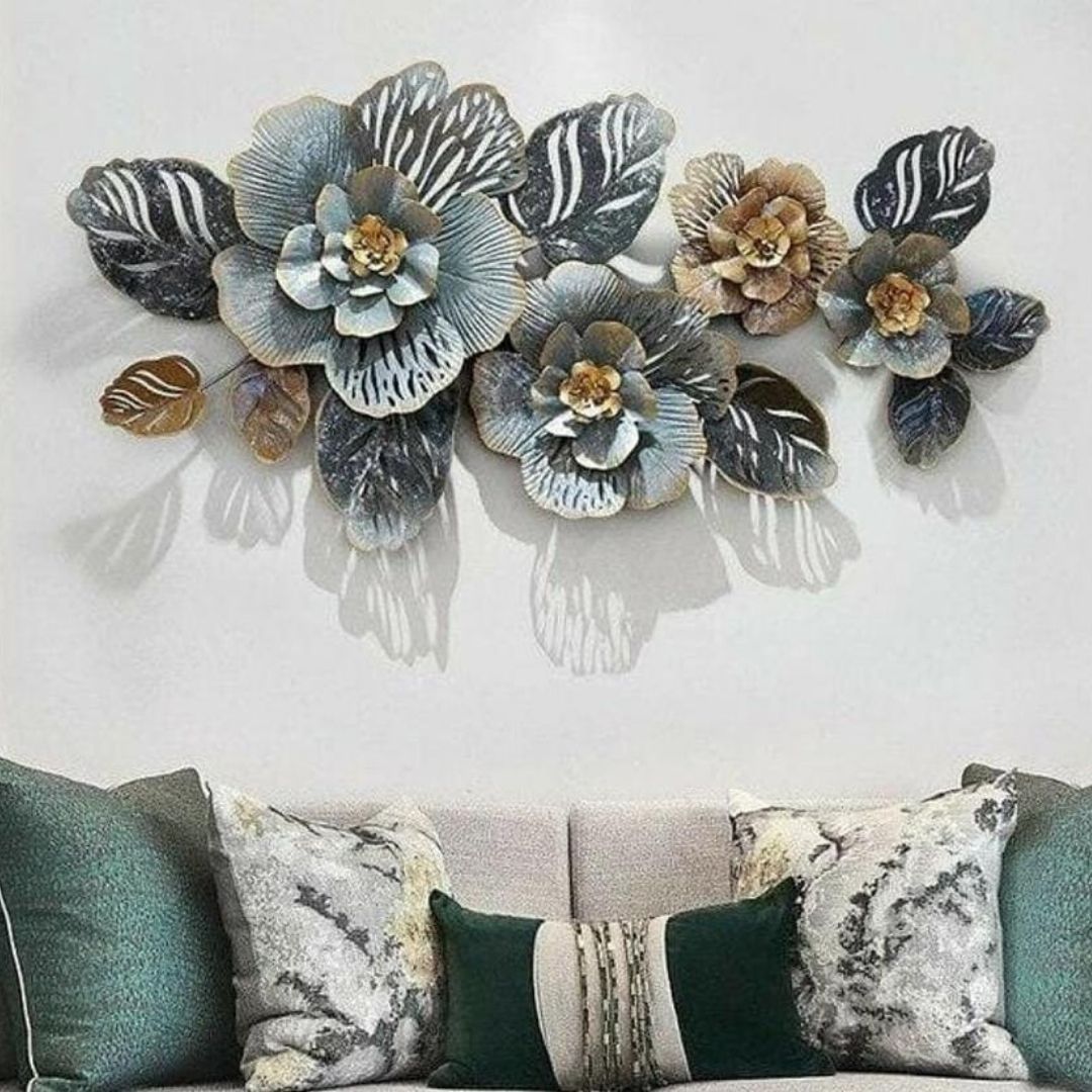 This Elegant Floral Metal Wall Art is expertly crafted using premium-quality iron metal and is a great way to decorate your living room. The 50 x 26 inches size and timeless floral design makes this wall art the perfect statement piece for any interior. Add a touch of elegance to your living room with this metal wall art! Featuring a beautiful floral design with anti-rust powder coating, it's a timeless piece that will make your home shine. Free Shipping