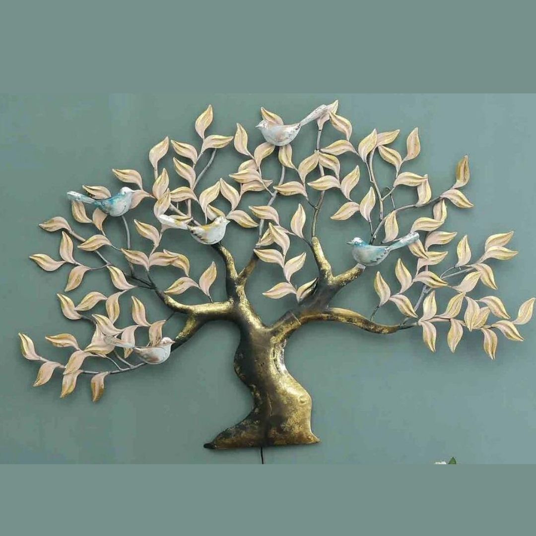 5 Birds Tree Wall Décor (47 x 32 Inches)-Home Decoration-Metal Wall Tree by Hansart Made of Premium-Quality Iron Metal Perfect for your living room, bedroom, hall, office reception, guest room, and hotel reception The product is packed by professionals for safe delivery Designed to make your home look complete "Hansart Made In India because India itself is an art".