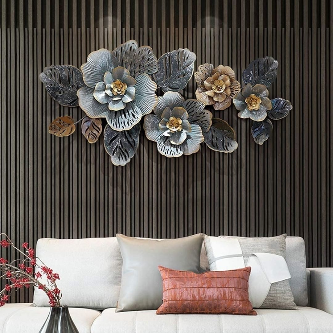 This Elegant Floral Metal Wall Art is expertly crafted using premium-quality iron metal and is a great way to decorate your living room. The 50 x 26 inches size and timeless floral design makes this wall art the perfect statement piece for any interior. Add a touch of elegance to your living room with this metal wall art! Featuring a beautiful floral design with anti-rust powder coating, it's a timeless piece that will make your home shine. Free Shipping