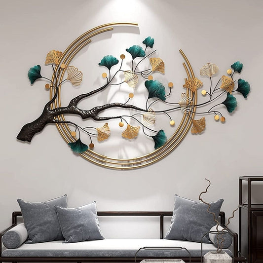 Elegant Tree in Ring Metal Wall Art for living room-Metal Wall Tree Decor by Hansart Total Wall Coverage Area: 50 x 28 Inches Made of Premium-Quality Iron Metal Anti-rust powder coating used Hanging Mechanism included Perfect for your living room, bedroom, hall, office reception, guest room, and hotel reception The product is packed by professionals for safe delivery Designed to make your home look complete "Hansart Made In India because India itself is an art".