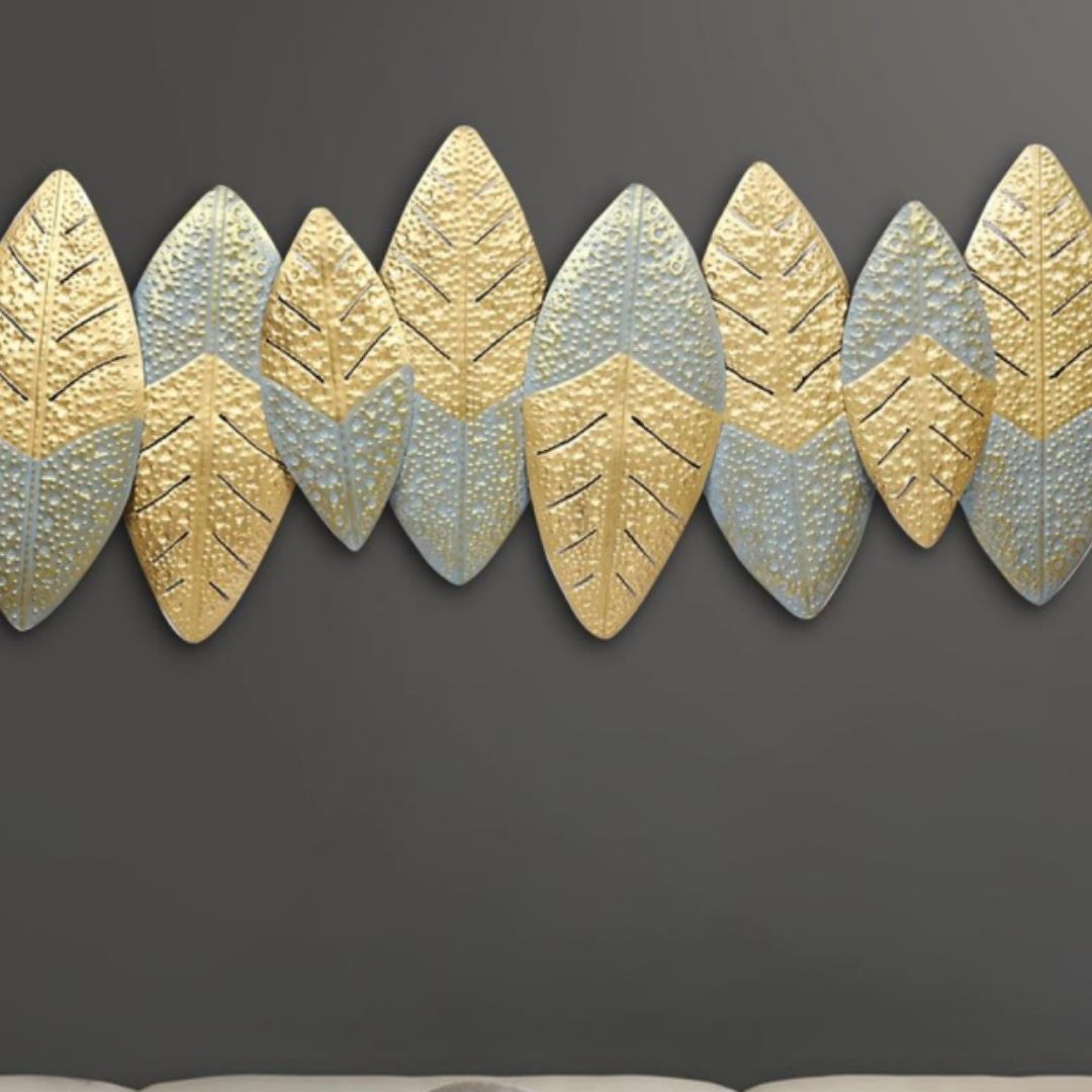 Golden Majestic Wall Décor for living room (53 x 22 Inches)-Home Decoration-Hansart-abstract metal wall art-Made of Premium-Quality Iron Metal-Perfect for your living room, bedroom, hall, office reception, guest room, and hotel reception-The product is packed by professionals for safe delivery Designed to make your home look complete-"Hansart Made In India because India itself is an art".