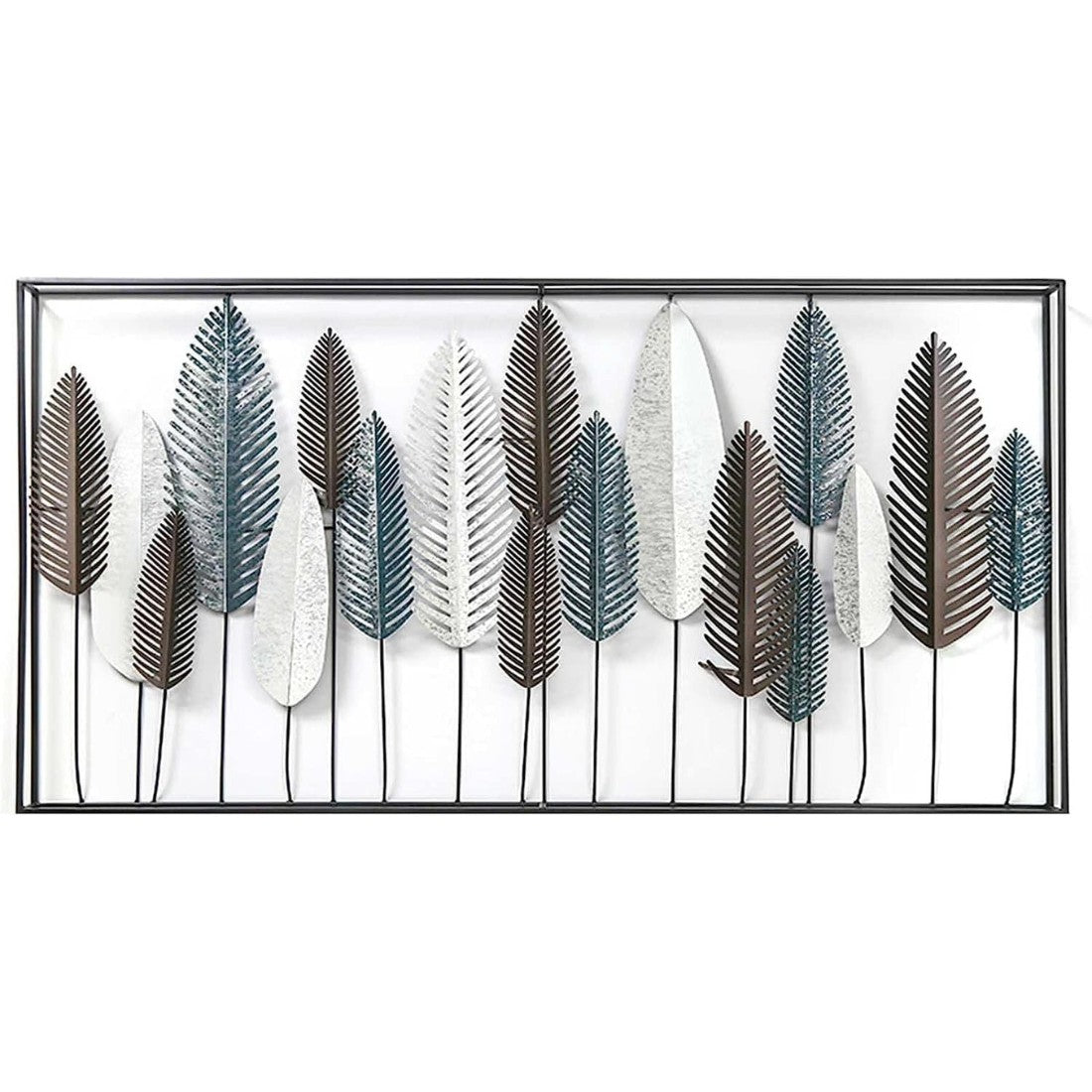 Leaf Frame Fusion Metal Wall Art (50 x 25 Inches)