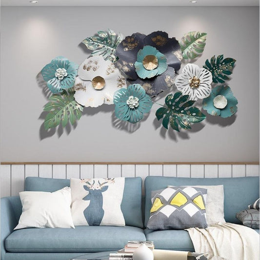 Floral Wall Decor Metal Art for Living Room (52 x 28 Inches)-abstract wall art-Hansart-abstract metal wall art-Made of Premium-Quality Iron Metal-Perfect for your living room, bedroom, hall, office reception, guest room, and hotel reception-The product is packed by professionals for safe delivery Designed to make your home look complete-"Hansart Made In India because India itself is an art".