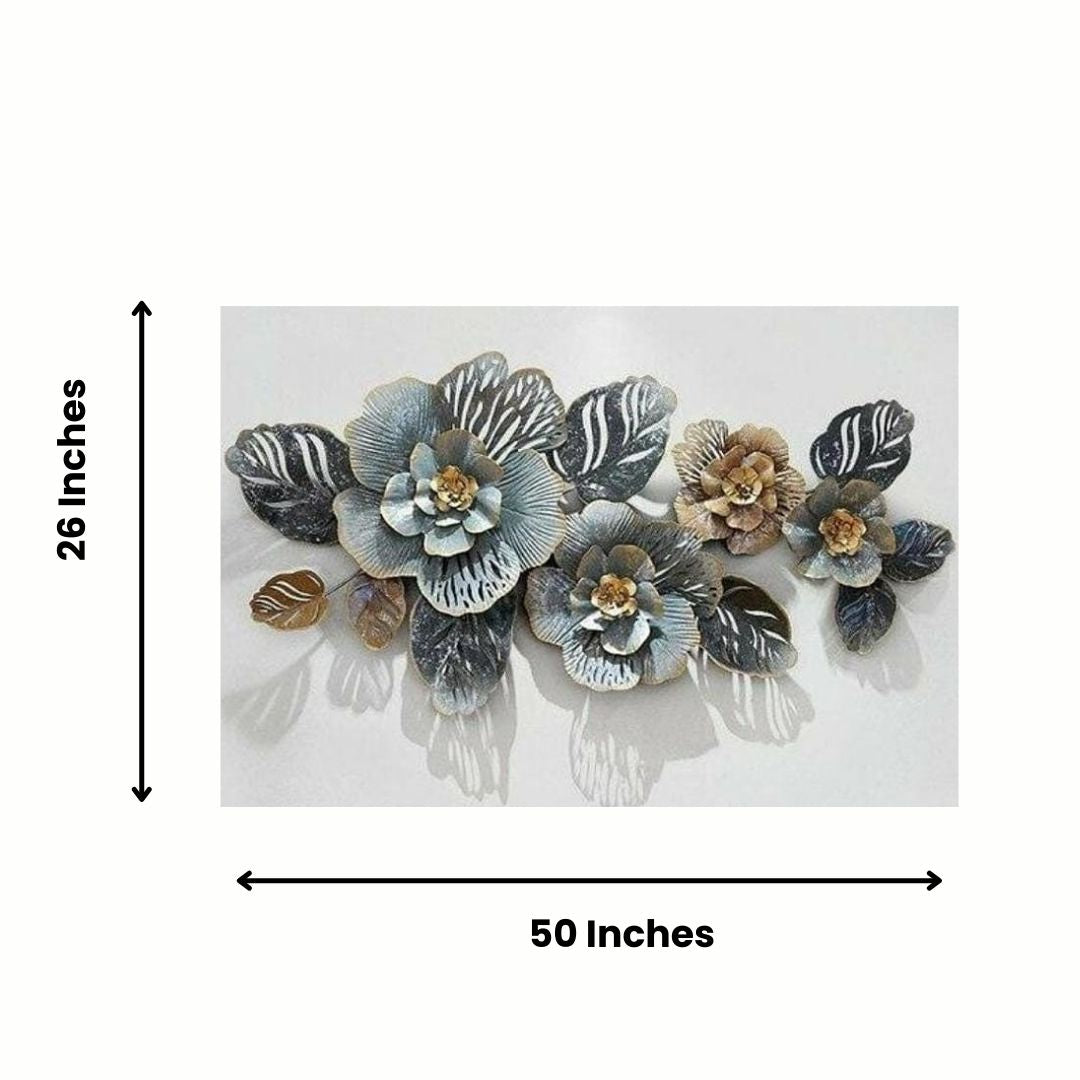 This Elegant Floral Metal Wall Art is expertly crafted using premium-quality iron metal and is a great way to decorate your living room. The 50 x 26 inches size and timeless floral design makes this wall art the perfect statement piece for any interior. Add a touch of elegance to your living room with this metal wall art! Featuring a beautiful floral design with anti-rust powder coating, it's a timeless piece that will make your home shine. Free Shipping