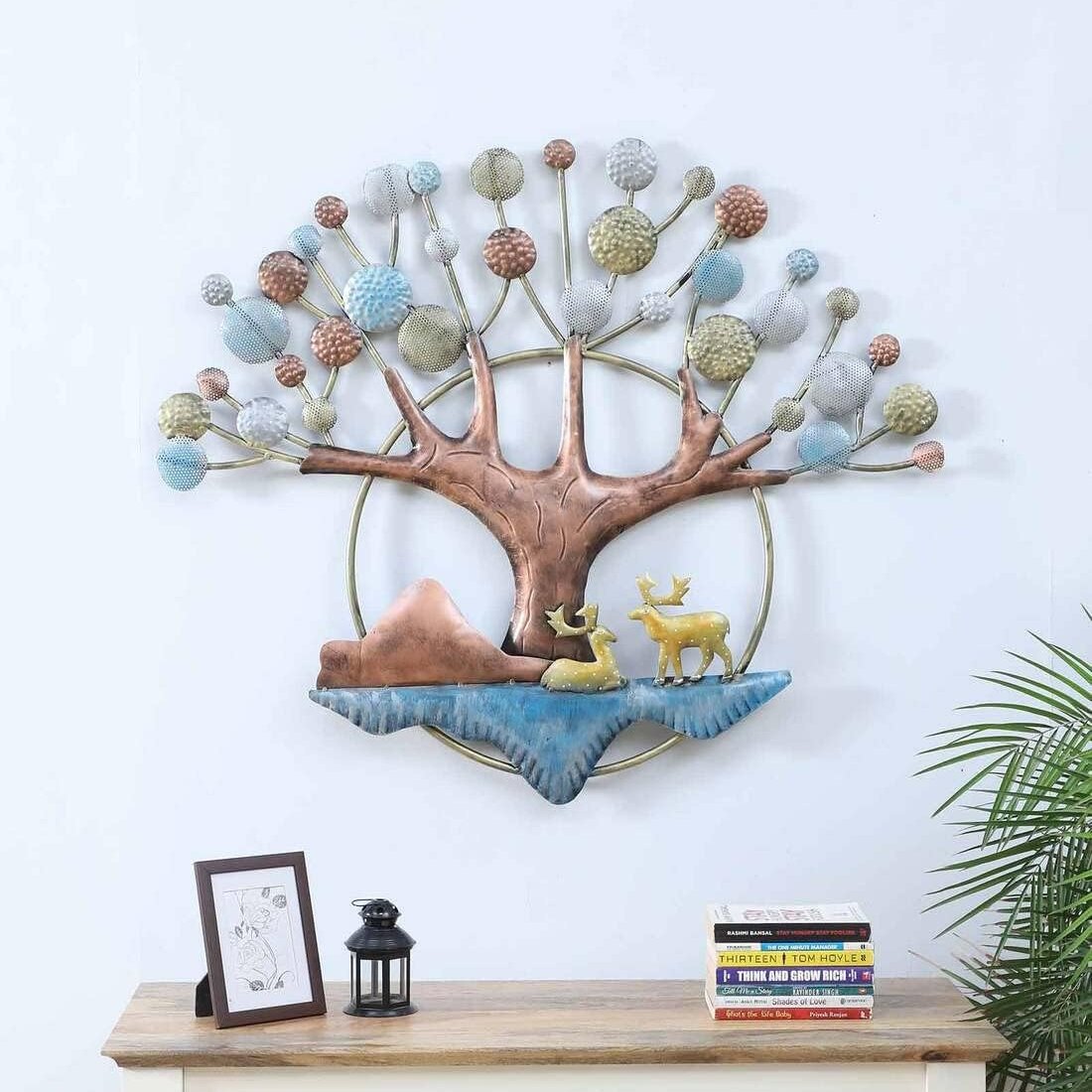 Hansart Special Moon Tree Wall Decor for Living Room (42 x 35 Inches)-Home Decoration-Metal Wall Tree by Hansart Made of Premium-Quality Iron Metal Perfect for your living room, bedroom, hall, office reception, guest room, and hotel reception The product is packed by professionals for safe delivery Designed to make your home look complete "Hansart Made In India because India itself is an art".