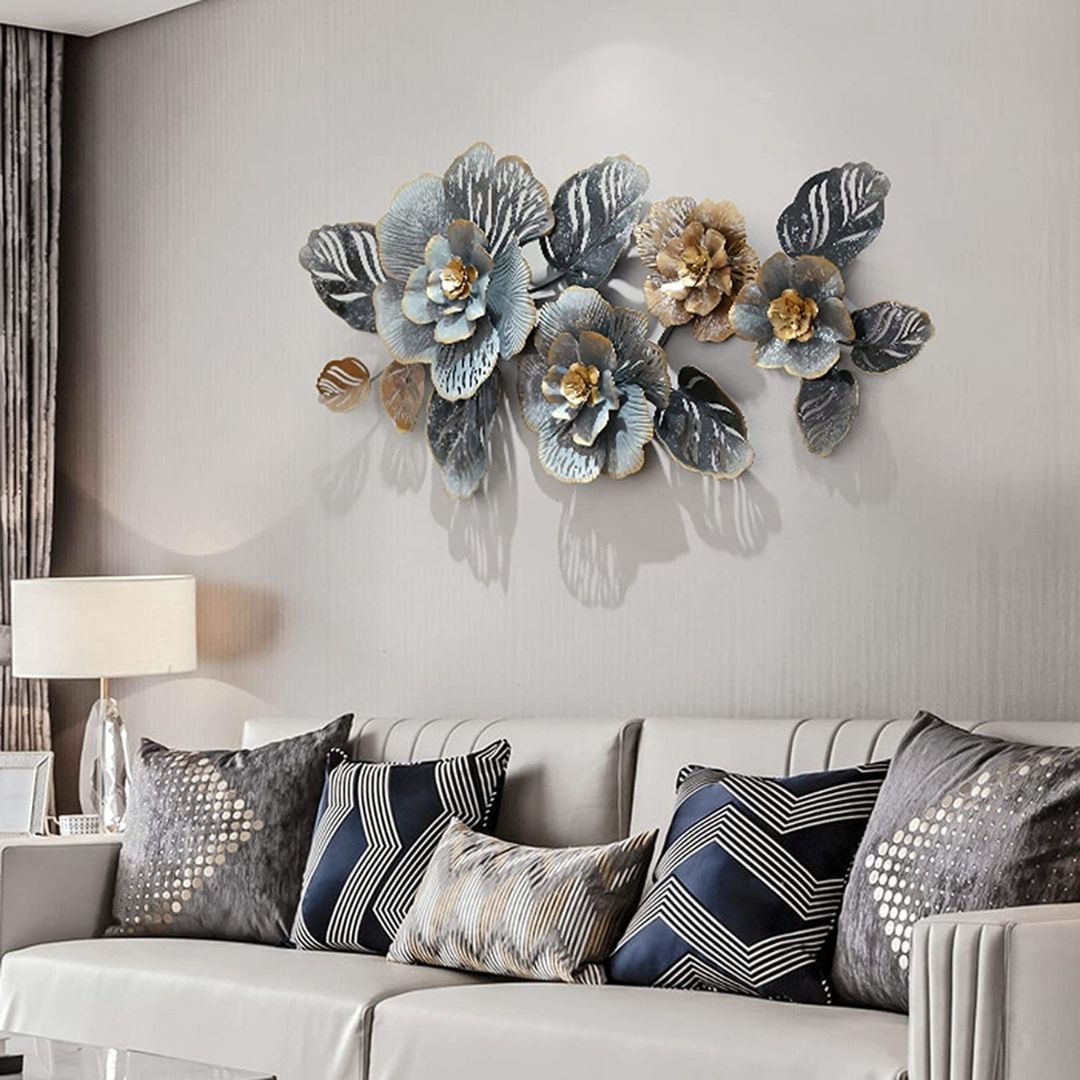 This Elegant Floral Metal Wall Art is expertly crafted using premium-quality iron metal and is a great way to decorate your living room. The 50 x 26 inches size and timeless floral design makes this wall art the perfect statement piece for any interior. Add a touch of elegance to your living room with this metal wall art! Featuring a beautiful floral design with anti-rust powder coating, it's a timeless piece that will make your home shine. Free Shipping