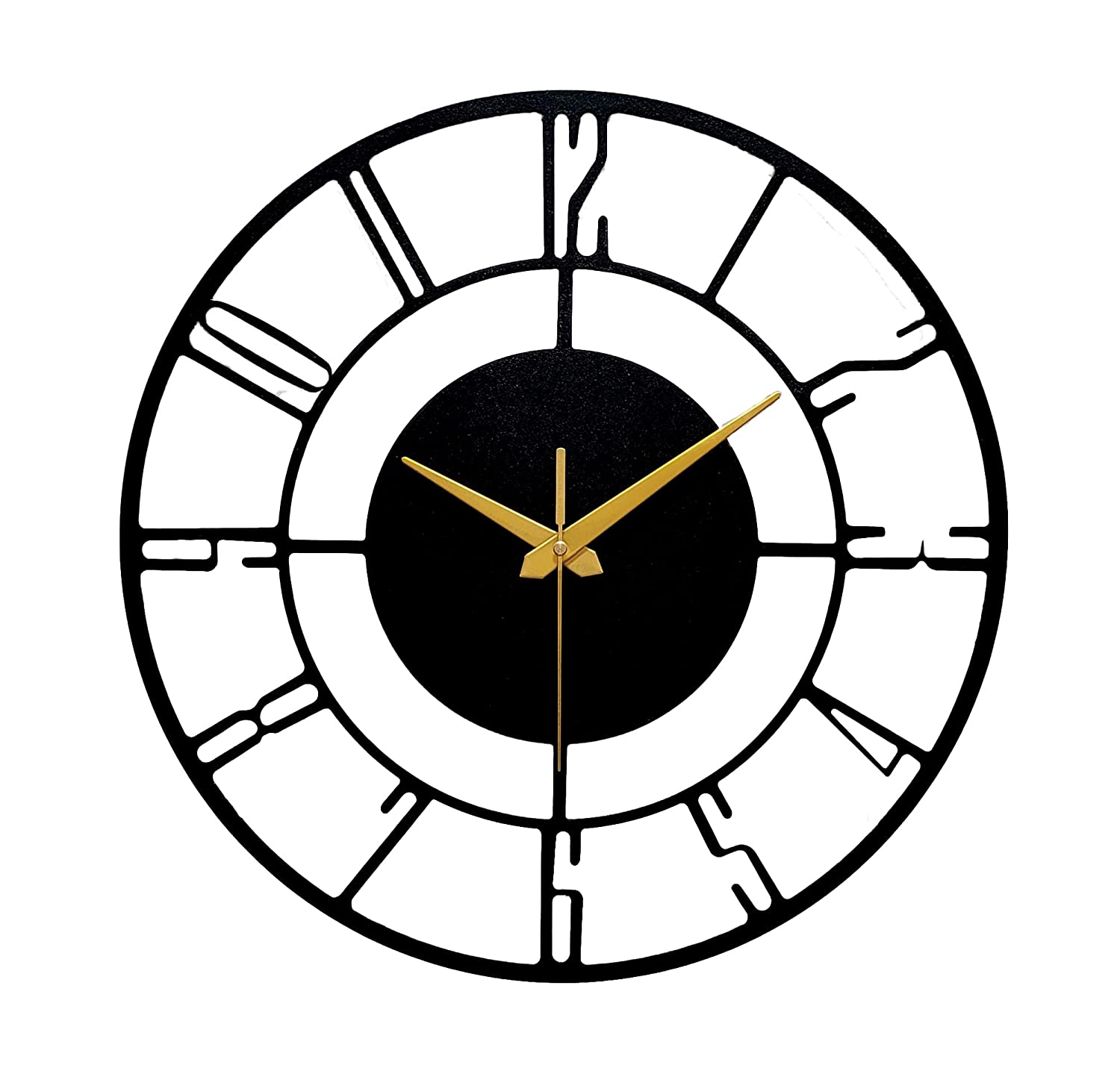 Metal Wall Clock by Hansart Total Wall Coverage Area: 24 x 24 Inches Made of Premium-Quality Iron Metal Anti-rust powder coating used Hanging Mechanism included Perfect for your living room, bedroom, hall, office reception, guest room, and hotel reception The product is packed by professionals for safe delivery  Designed to make your home look complete "Hansart Made In India because India itself is an art".