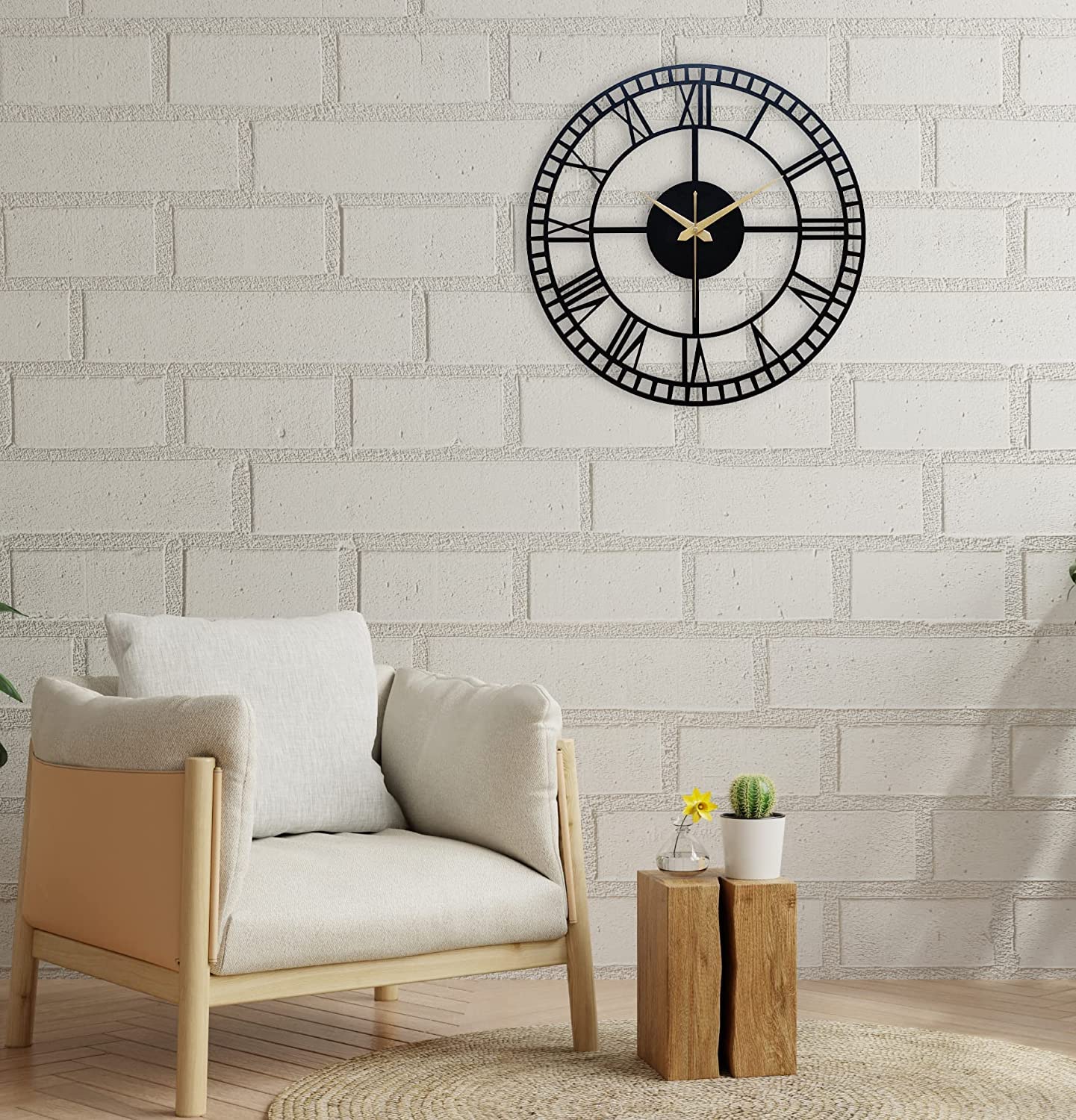 Metal Wall Clock by Hansart Total Wall Coverage Area: 24 x 24 Inches Made of Premium-Quality Iron Metal Anti-rust powder coating used Hanging Mechanism included Perfect for your living room, bedroom, hall, office reception, guest room, and hotel reception The product is packed by professionals for safe delivery  Designed to make your home look complete "Hansart Made In India because India itself is an art".