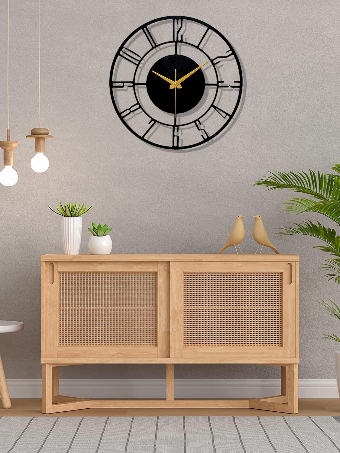 Metal Wall Clock by Hansart Total Wall Coverage Area: 24 x 24 Inches Made of Premium-Quality Iron Metal Anti-rust powder coating used Hanging Mechanism included Perfect for your living room, bedroom, hall, office reception, guest room, and hotel reception The product is packed by professionals for safe delivery  Designed to make your home look complete "Hansart Made In India because India itself is an art".